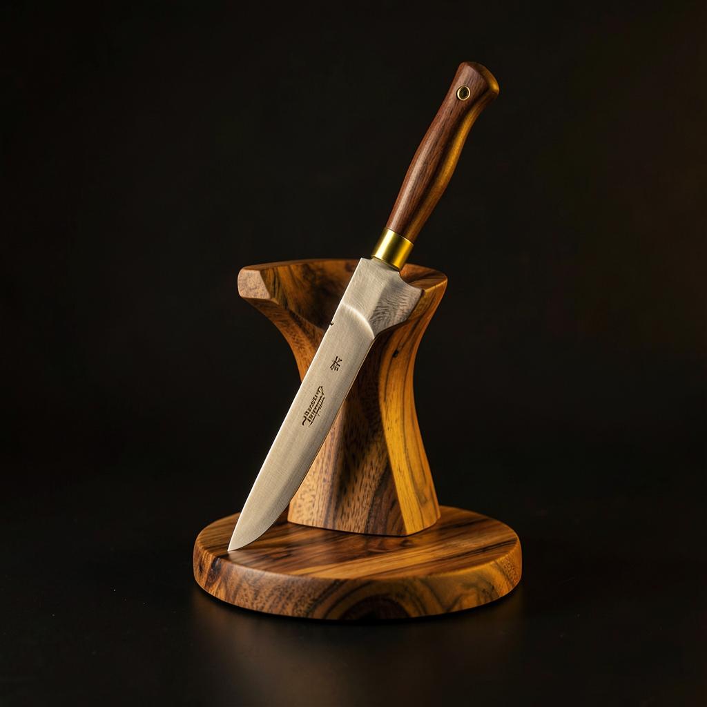 Porte-jambon en hêtre et couteau à jambon